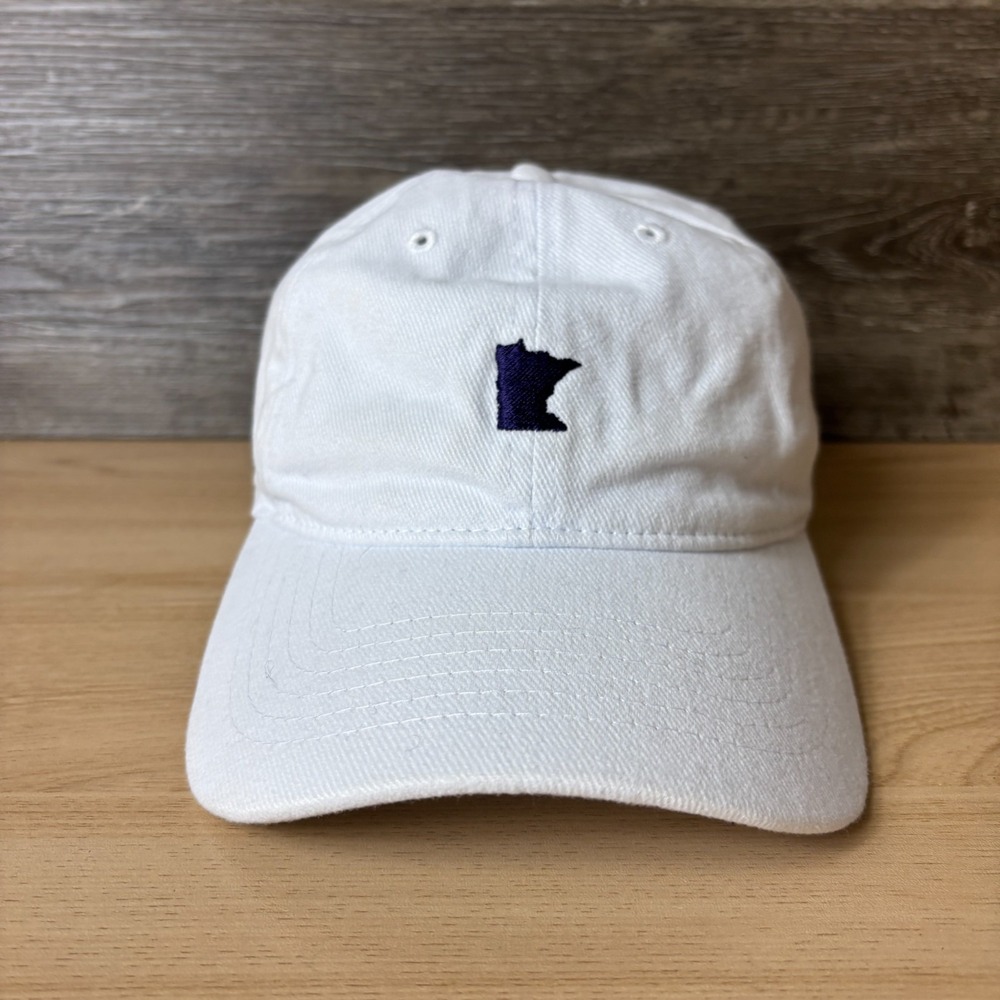 Minnesota Hat Cap Strap White Blue State Logo Adjustable Outdoors